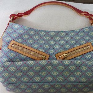 Dooney and Bourke handbag with blue storage bag